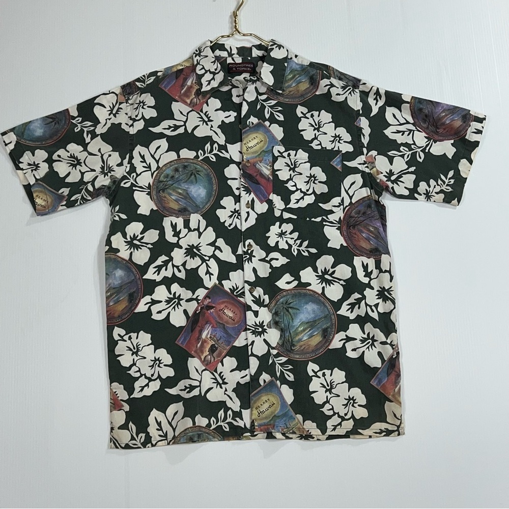 Roundtree & Yorke Caribbean/ Hawaiian men’s shirt size med - Picture 10 of 11
